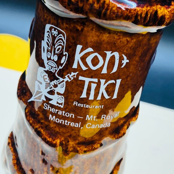 Vintage KON TIKI Restaurant Sheraton Montreal Totem Tumbler: by DAGA Hawaii - Picture 5 of 11